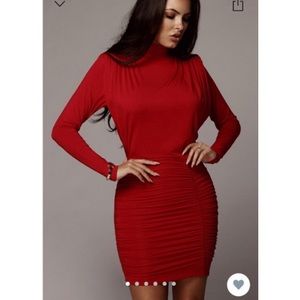 JLUXLABEL Red Billie Mini Dress size M